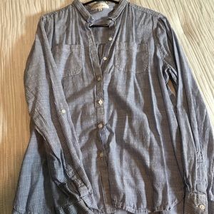 Long sleeve button up striped blouse